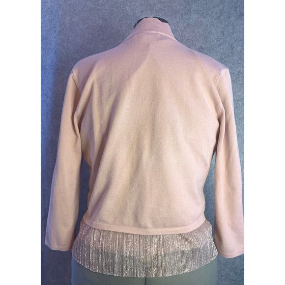 Cable and Guage Blush Pink Scalloped Bolero Sheug Cardigan, Women’s Size Medium - Picture 12 of 12